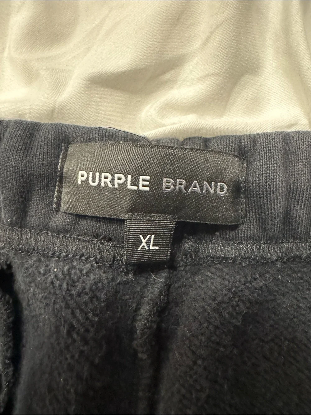 Purple Brand Black Graphic Joggers with White Side Print
